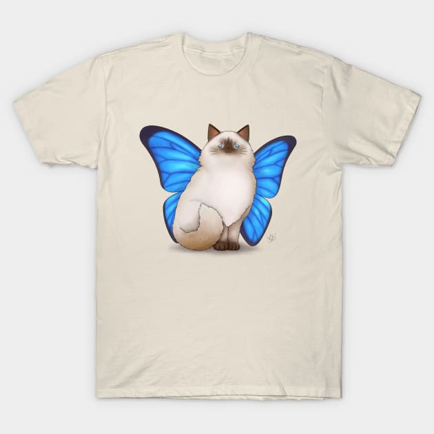 Butterfly Ragdoll Cat T-Shirt by BastetLand
